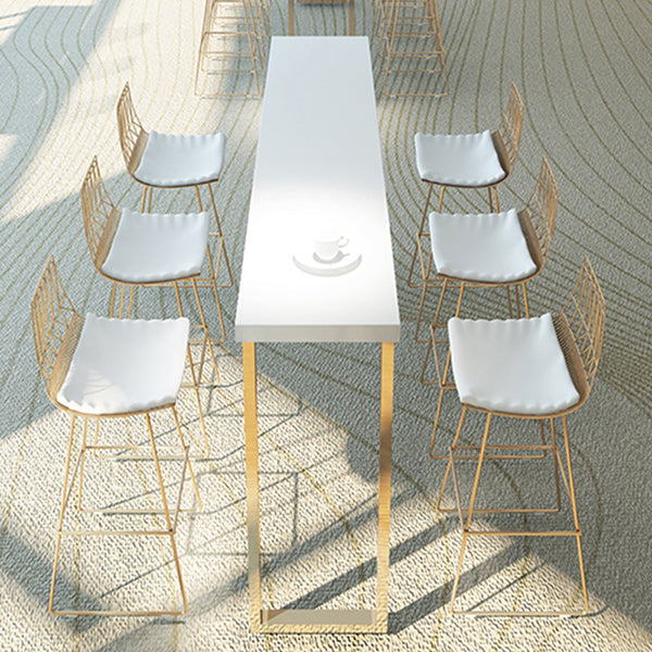 Glam 1/4/7 Pieces Bar Table Set Rectangle Stone Counter Table with High Stools Clearhalo 'Bar Furniture' 'furn' 'furn_home_bar_bar_sets' 'Furniture' 'Home Bars & Bar Sets' 'home_bar_bar_sets' 'Kitchen & Dining Furniture' 5320212