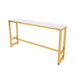 1/5/9 pièces Glam Glam Iron Bar Table Recangle Recangle Bistro en marbre Faux White avec repose-pieds