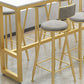 1/5/9 pièces Glam Glam Iron Bar Table Recangle Recangle Bistro en marbre Faux White avec repose-pieds