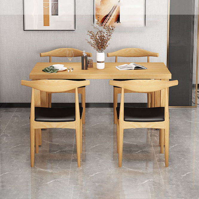 Set da tavolo da pranzo tradizionale Set da pranzo rettangolare in legno massello naturale da 1/2/5 pezzi