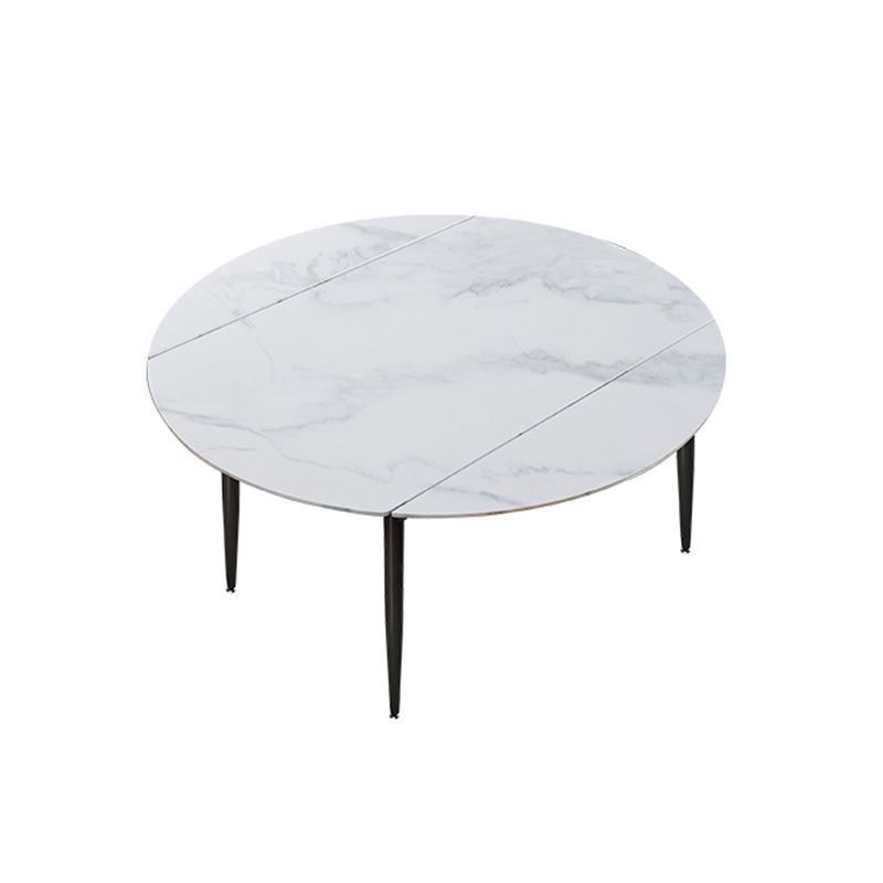 Contemporary Style Round Dining Table Set 1/4/6/7 Pieces Sintered Stone Dining Set Clearhalo 'Dining Room Sets' 'Dining Tables & Seating' 'dining_room_set' 'furn' 'furn_dining_room_set' 'Furniture' 'Kitchen & Dining Furniture' 5320299