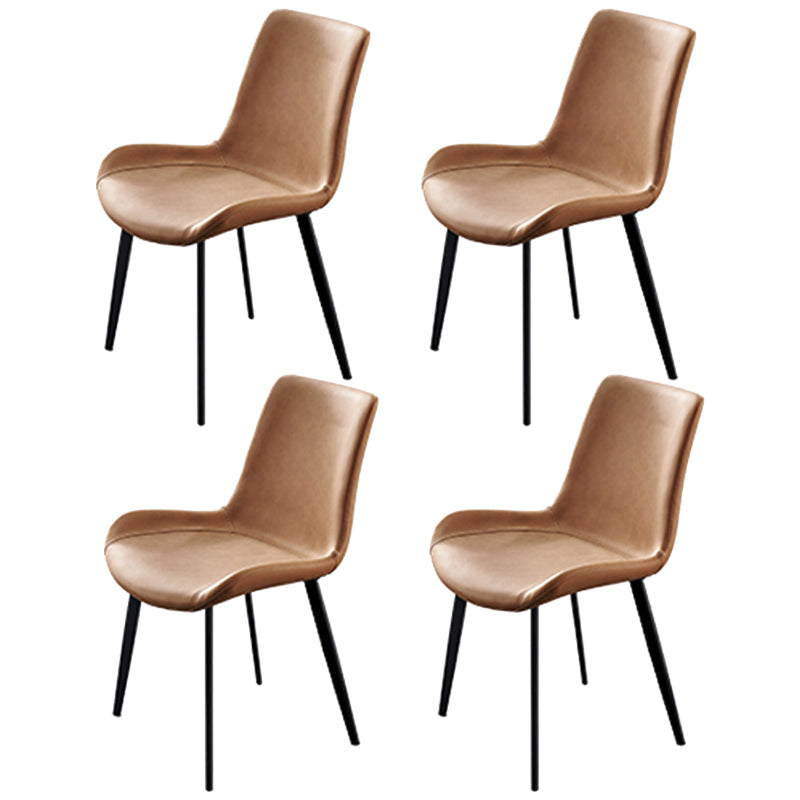 Contemporary Style Round Dining Table Set 1/4/6/7 Pieces Sintered Stone Dining Set 4 Yellow Chairs Clearhalo 'Dining Room Sets' 'Dining Tables & Seating' 'dining_room_set' 'furn' 'furn_dining_room_set' 'Furniture' 'Kitchen & Dining Furniture' 5320300