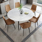 Contemporary Style Round Dining Table Set 1/4/6/7 Pieces Sintered Stone Dining Set Clearhalo 'Dining Room Sets' 'Dining Tables & Seating' 'dining_room_set' 'furn' 'furn_dining_room_set' 'Furniture' 'Kitchen & Dining Furniture' 5320301