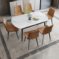 Contemporary Style Round Dining Table Set 1/4/6/7 Pieces Sintered Stone Dining Set Clearhalo 'Dining Room Sets' 'Dining Tables & Seating' 'dining_room_set' 'furn' 'furn_dining_room_set' 'Furniture' 'Kitchen & Dining Furniture' 5320302