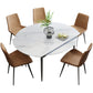 Contemporary Style Round Dining Table Set 1/4/6/7 Pieces Sintered Stone Dining Set 6 Pieces: Table, 5 Chairs Clearhalo 'Dining Room Sets' 'Dining Tables & Seating' 'dining_room_set' 'furn' 'furn_dining_room_set' 'Furniture' 'Kitchen & Dining Furniture' 5320303