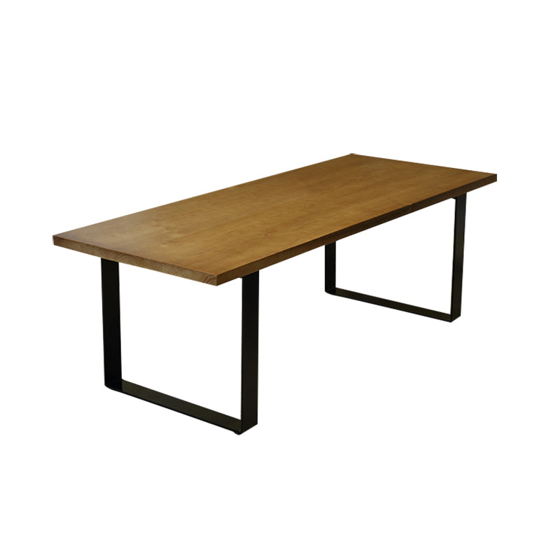 Indoor Industrial Dinette Set 1/2/5/7 Pieces Solid Wood and Metal Table Set Wood 118"L x 39"W Clearhalo 'Dining Room Sets' 'Dining Tables & Seating' 'dining_room_set' 'furn' 'furn_dining_room_set' 'Furniture' 'Kitchen & Dining Furniture' 5320314