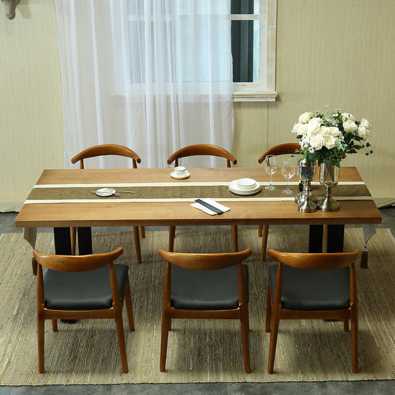 Indoor Industrial Dinette Set 1/2/5/7 Pieces Solid Wood and Metal Table Set Clearhalo 'Dining Room Sets' 'Dining Tables & Seating' 'dining_room_set' 'furn' 'furn_dining_room_set' 'Furniture' 'Kitchen & Dining Furniture' 5320315