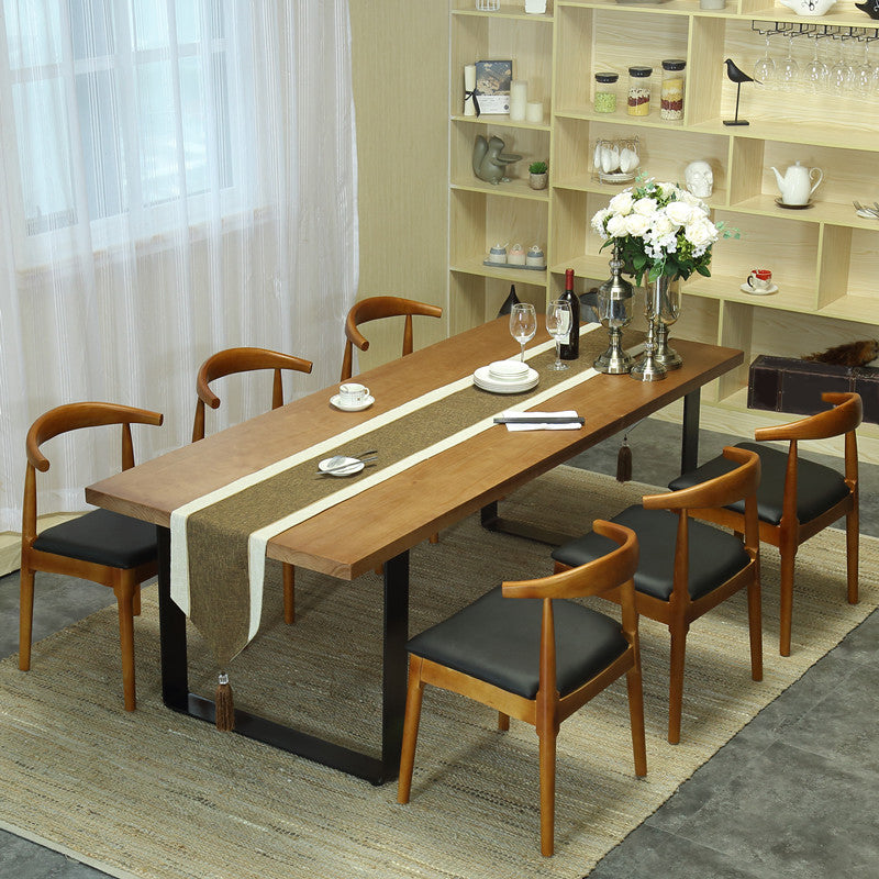 Indoor Industrial Dinette Set 1/2/5/7 Pieces Solid Wood and Metal Table Set Clearhalo 'Dining Room Sets' 'Dining Tables & Seating' 'dining_room_set' 'furn' 'furn_dining_room_set' 'Furniture' 'Kitchen & Dining Furniture' 5320317