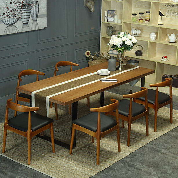 Indoor Industrial Dinette Set 1/2/5/7 Pieces Solid Wood and Metal Table Set Clearhalo 'Dining Room Sets' 'Dining Tables & Seating' 'dining_room_set' 'furn' 'furn_dining_room_set' 'Furniture' 'Kitchen & Dining Furniture' 5320324