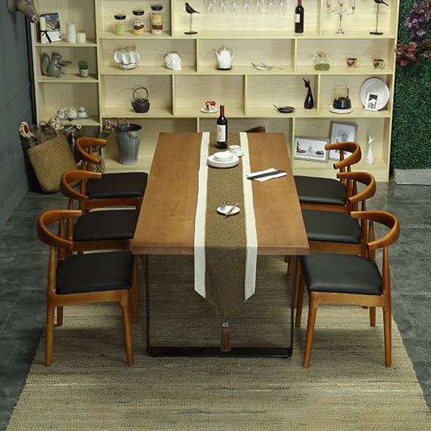 Indoor Industrial Dinette Set 1/2/5/7 Pieces Solid Wood and Metal Table Set Clearhalo 'Dining Room Sets' 'Dining Tables & Seating' 'dining_room_set' 'furn' 'furn_dining_room_set' 'Furniture' 'Kitchen & Dining Furniture' 5320325