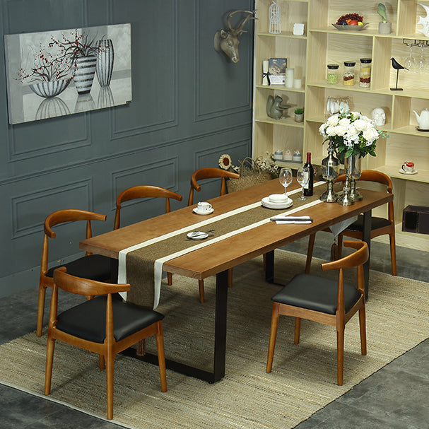 Indoor Industrial Dinette Set 1/2/5/7 Pieces Solid Wood and Metal Table Set Clearhalo 'Dining Room Sets' 'Dining Tables & Seating' 'dining_room_set' 'furn' 'furn_dining_room_set' 'Furniture' 'Kitchen & Dining Furniture' 5320327