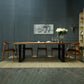 Indoor Industrial Dinette Set 1/2/5/7 Pieces Solid Wood and Metal Table Set Clearhalo 'Dining Room Sets' 'Dining Tables & Seating' 'dining_room_set' 'furn' 'furn_dining_room_set' 'Furniture' 'Kitchen & Dining Furniture' 5320328