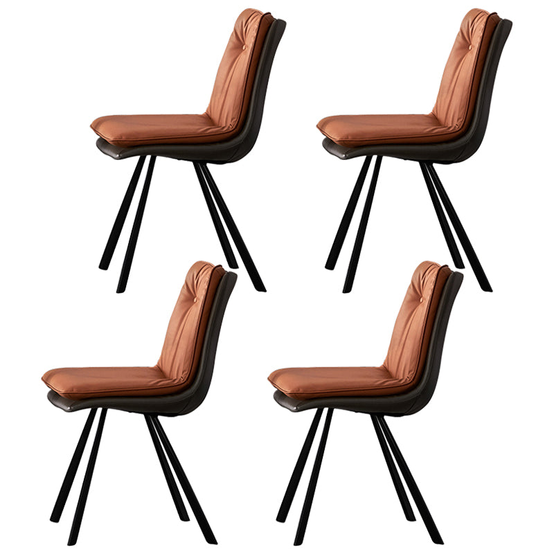 Sintered Stone Dining Table Set 1/4/5/7 Pieces Rectangle Contemporary Dining Set 4 Orange Chairs Clearhalo 'Dining Room Sets' 'Dining Tables & Seating' 'dining_room_set' 'furn' 'furn_dining_room_set' 'Furniture' 'Kitchen & Dining Furniture' 5320340