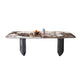 Sintered Stone Dining Table Set 1/4/5/7 Pieces Rectangle Contemporary Dining Set Gold 71"L x 35"W Clearhalo 'Dining Room Sets' 'Dining Tables & Seating' 'dining_room_set' 'furn' 'furn_dining_room_set' 'Furniture' 'Kitchen & Dining Furniture' 5320344