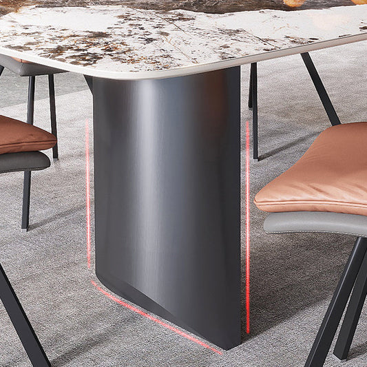 Sintered Stone Dining Table Set 1/4/5/7 Pieces Rectangle Contemporary Dining Set Clearhalo 'Dining Room Sets' 'Dining Tables & Seating' 'dining_room_set' 'furn' 'furn_dining_room_set' 'Furniture' 'Kitchen & Dining Furniture' 5320346