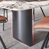 Sintered Stone Dining Table Set 1/4/5/7 Pieces Rectangle Contemporary Dining Set Clearhalo 'Dining Room Sets' 'Dining Tables & Seating' 'dining_room_set' 'furn' 'furn_dining_room_set' 'Furniture' 'Kitchen & Dining Furniture' 5320346