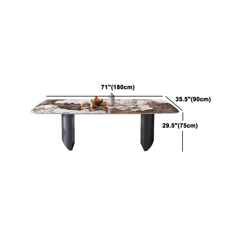 Sintered Stone Dining Table Set 1/4/5/7 Pieces Rectangle Contemporary Dining Set Clearhalo 'Dining Room Sets' 'Dining Tables & Seating' 'dining_room_set' 'furn' 'furn_dining_room_set' 'Furniture' 'Kitchen & Dining Furniture' 5320351
