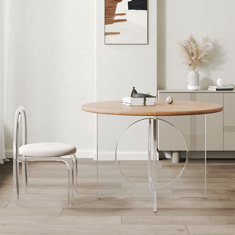 Modern 1/2/3/4/5 Pieces Dining Set Round Wood Dining Table for Dining Room 2 Pieces: Table, 1 Chair Clearhalo 'Dining Room Sets' 'Dining Tables & Seating' 'dining_room_set' 'furn' 'furn_dining_room_set' 'Furniture' 'Kitchen & Dining Furniture' 5320356