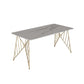 Glam Stone Top Dining Table Set 1/2/5 Pieces Rectangle White Indoor Dinette Set White 70.9"L x 35.4"W Clearhalo 'Dining Room Sets' 'Dining Tables & Seating' 'dining_room_set' 'furn' 'furn_dining_room_set' 'Furniture' 'Kitchen & Dining Furniture' 5320369