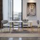 Glam Stone Top Dining Table Set 1/2/5 Pieces Rectangle White Indoor Dinette Set Clearhalo 'Dining Room Sets' 'Dining Tables & Seating' 'dining_room_set' 'furn' 'furn_dining_room_set' 'Furniture' 'Kitchen & Dining Furniture' 5320372