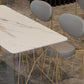 Glam Stone Top Dining Table Set 1/2/5 Pieces Rectangle White Indoor Dinette Set Clearhalo 'Dining Room Sets' 'Dining Tables & Seating' 'dining_room_set' 'furn' 'furn_dining_room_set' 'Furniture' 'Kitchen & Dining Furniture' 5320376