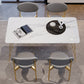 Glam Stone Top Dining Table Set 1/2/5 Pieces Rectangle White Indoor Dinette Set Clearhalo 'Dining Room Sets' 'Dining Tables & Seating' 'dining_room_set' 'furn' 'furn_dining_room_set' 'Furniture' 'Kitchen & Dining Furniture' 5320384
