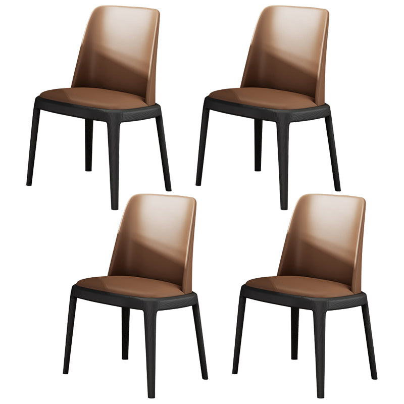 Modern Sintered Stone Rectangle Table Set 1/4/5/7 Pieces Dining Set 4 Brown Chairs Clearhalo 'Dining Room Sets' 'Dining Tables & Seating' 'dining_room_set' 'furn' 'furn_dining_room_set' 'Furniture' 'Kitchen & Dining Furniture' 5320393