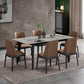Modern Sintered Stone Rectangle Table Set 1/4/5/7 Pieces Dining Set 7 Pieces: Table, 6 Chairs Clearhalo 'Dining Room Sets' 'Dining Tables & Seating' 'dining_room_set' 'furn' 'furn_dining_room_set' 'Furniture' 'Kitchen & Dining Furniture' 5320394