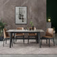 Modern Sintered Stone Rectangle Table Set 1/4/5/7 Pieces Dining Set Clearhalo 'Dining Room Sets' 'Dining Tables & Seating' 'dining_room_set' 'furn' 'furn_dining_room_set' 'Furniture' 'Kitchen & Dining Furniture' 5320396
