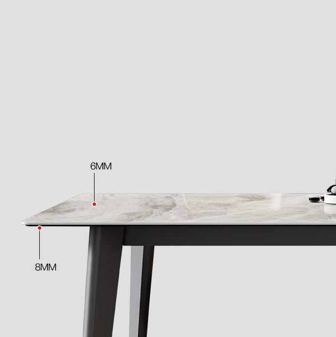 Modern Sintered Stone Rectangle Table Set 1/4/5/7 Pieces Dining Set Clearhalo 'Dining Room Sets' 'Dining Tables & Seating' 'dining_room_set' 'furn' 'furn_dining_room_set' 'Furniture' 'Kitchen & Dining Furniture' 5320398