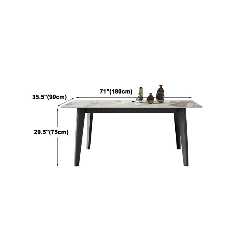 Modern Sintered Stone Rectangle Table Set 1/4/5/7 Pieces Dining Set Clearhalo 'Dining Room Sets' 'Dining Tables & Seating' 'dining_room_set' 'furn' 'furn_dining_room_set' 'Furniture' 'Kitchen & Dining Furniture' 5320405