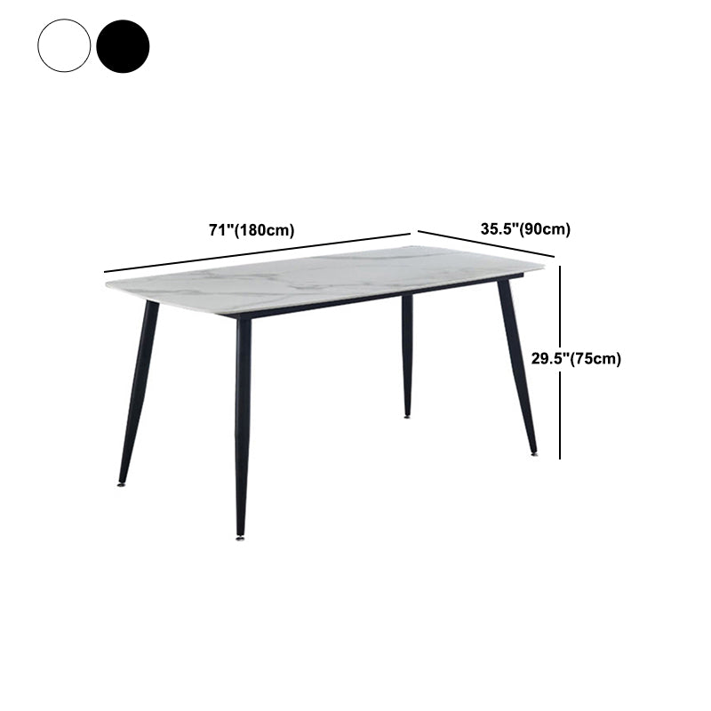 Modern Sintered Stone Dining Table Set 1/2/7 Pieces Home Dining Room Set Clearhalo 'Dining Room Sets' 'Dining Tables & Seating' 'dining_room_set' 'furn' 'furn_dining_room_set' 'Furniture' 'Kitchen & Dining Furniture' 5320425