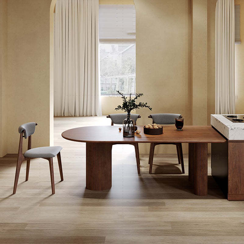 Table à manger en forme gratuite Couleur en bois de 3 jambes moderne Tableau fixe de bois massif