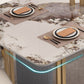 Table à manger de luxe traditionnelle table rectangle de pierre fritte avec cadre doré