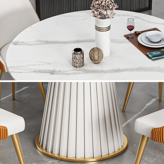 家のための伝統的な豪華なダイニングテーブル焼結石の丸いテーブル