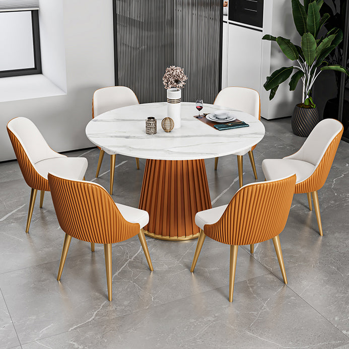 家のための伝統的な豪華なダイニングテーブル焼結石の丸いテーブル