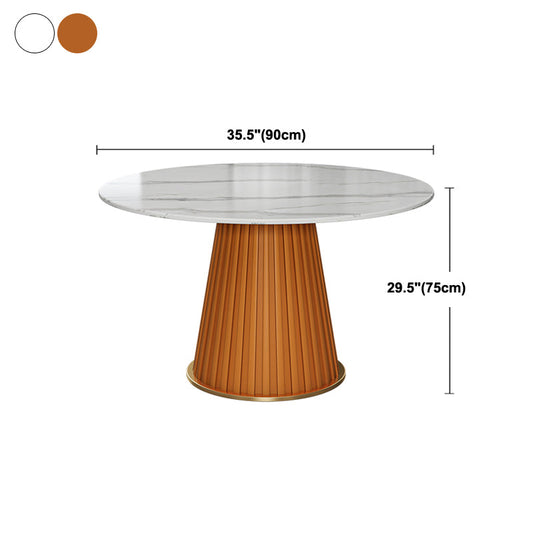 Tavolo da pranzo di lusso tradizionale tavolo rotondo in pietra sinterizzato per la casa