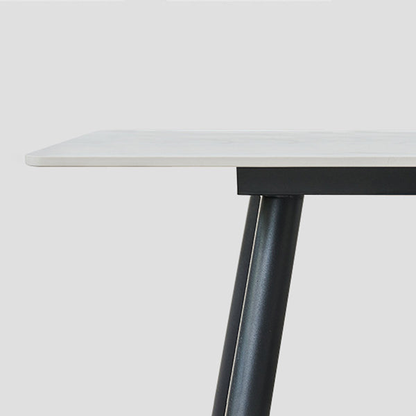 Mesa de piedra moderna rectángulo comedor de mesa de altura estándar con 4 patas