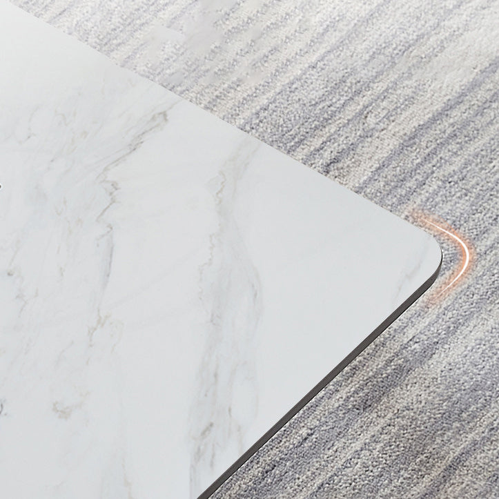 Mesa de piedra moderna rectángulo comedor de mesa de altura estándar con 4 patas