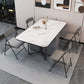 Foldable Sintered Stone Top Dining Table Modern Rectangle Table with Storage Trestle Base Clearhalo 'Dining Tables & Seating' 'Dining Tables' 'dining_table' 'furn' 'furn_dining_table' 'Furniture' 'Kitchen & Dining Furniture' 5320639