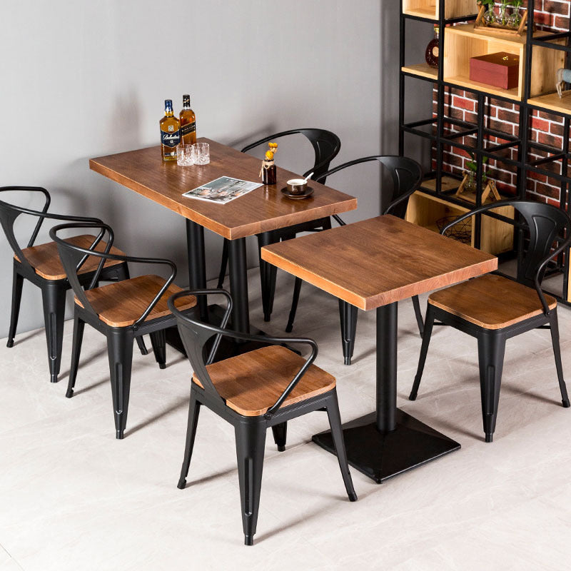 Solid Wood Dining Table Industrial Brown Top Dining Table with Black Frame Clearhalo 'Dining Tables & Seating' 'Dining Tables' 'dining_table' 'furn' 'furn_dining_table' 'Furniture' 'Kitchen & Dining Furniture' 5320649