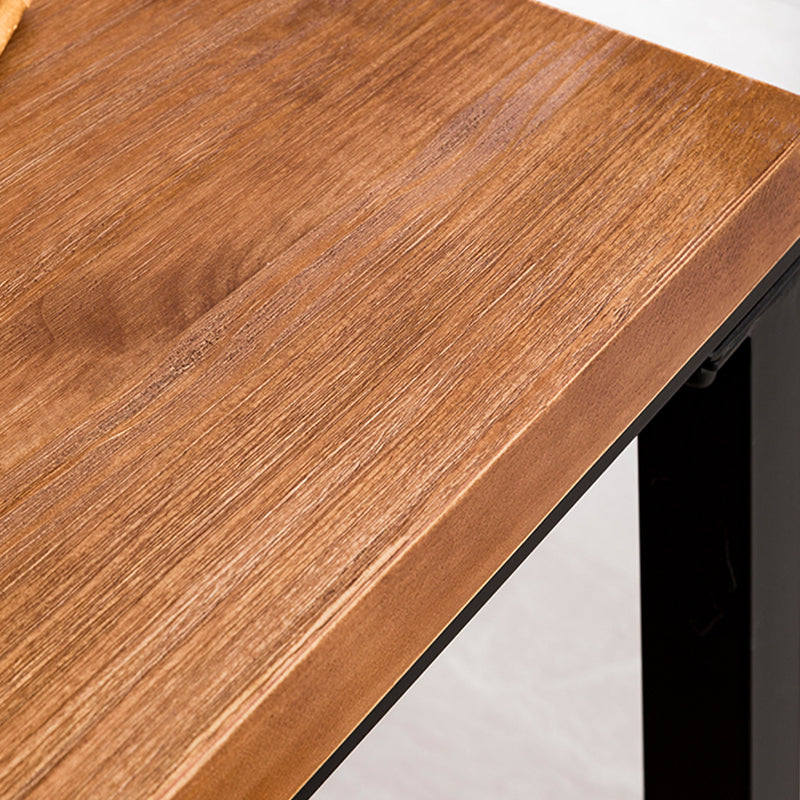 Solid Wood Dining Table Industrial Brown Top Dining Table with Black Frame Clearhalo 'Dining Tables & Seating' 'Dining Tables' 'dining_table' 'furn' 'furn_dining_table' 'Furniture' 'Kitchen & Dining Furniture' 5320655