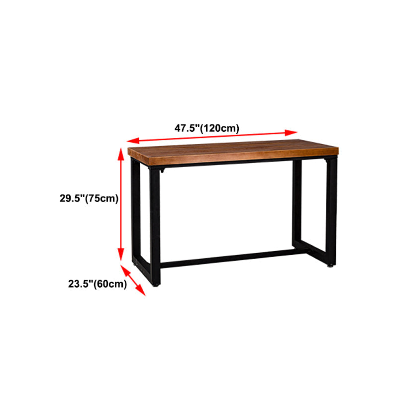 Solid Wood Dining Table Industrial Brown Top Dining Table with Black Frame Clearhalo 'Dining Tables & Seating' 'Dining Tables' 'dining_table' 'furn' 'furn_dining_table' 'Furniture' 'Kitchen & Dining Furniture' 5320661