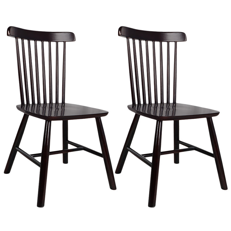 Contemporary Wood Chair Windsor Back Side Chair in Matte Finish for Home Black 2 Piece Set Clearhalo 'Dining Chairs' 'Dining Tables & Seating' 'dining_chair' 'furn' 'furn_dining_chair' 'Furniture' 'Kitchen & Dining Furniture' 5320709
