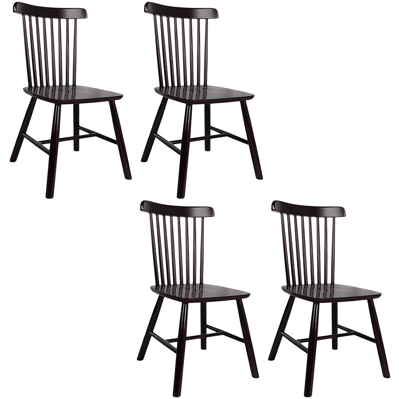 Contemporary Wood Chair Windsor Back Side Chair in Matte Finish for Home Black 4 Piece Set Clearhalo 'Dining Chairs' 'Dining Tables & Seating' 'dining_chair' 'furn' 'furn_dining_chair' 'Furniture' 'Kitchen & Dining Furniture' 5320710