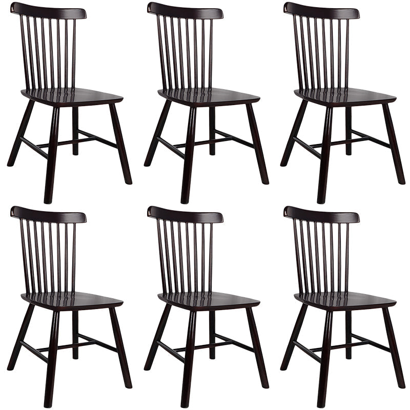 Contemporary Wood Chair Windsor Back Side Chair in Matte Finish for Home Black 6 Piece Set Clearhalo 'Dining Chairs' 'Dining Tables & Seating' 'dining_chair' 'furn' 'furn_dining_chair' 'Furniture' 'Kitchen & Dining Furniture' 5320712