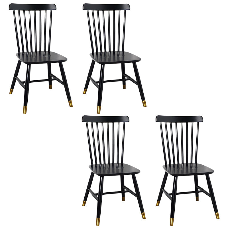 Contemporary Wood Chair Windsor Back Side Chair in Matte Finish for Home Matte Black 4 Piece Set Clearhalo 'Dining Chairs' 'Dining Tables & Seating' 'dining_chair' 'furn' 'furn_dining_chair' 'Furniture' 'Kitchen & Dining Furniture' 5320718