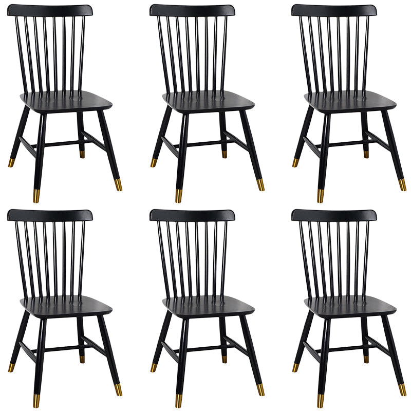 Contemporary Wood Chair Windsor Back Side Chair in Matte Finish for Home Matte Black 6 Piece Set Clearhalo 'Dining Chairs' 'Dining Tables & Seating' 'dining_chair' 'furn' 'furn_dining_chair' 'Furniture' 'Kitchen & Dining Furniture' 5320720