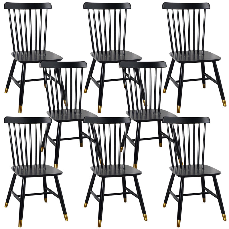Contemporary Wood Chair Windsor Back Side Chair in Matte Finish for Home Matte Black 8 Piece Set Clearhalo 'Dining Chairs' 'Dining Tables & Seating' 'dining_chair' 'furn' 'furn_dining_chair' 'Furniture' 'Kitchen & Dining Furniture' 5320722