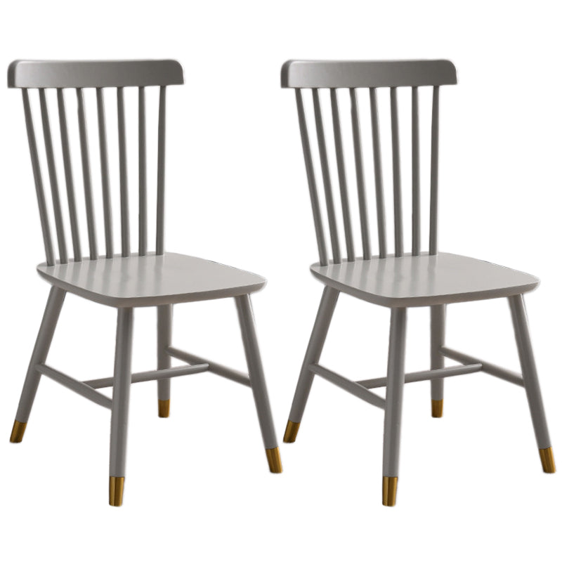 Contemporary Wood Chair Windsor Back Side Chair in Matte Finish for Home Grey 2 Piece Set Clearhalo 'Dining Chairs' 'Dining Tables & Seating' 'dining_chair' 'furn' 'furn_dining_chair' 'Furniture' 'Kitchen & Dining Furniture' 5320724